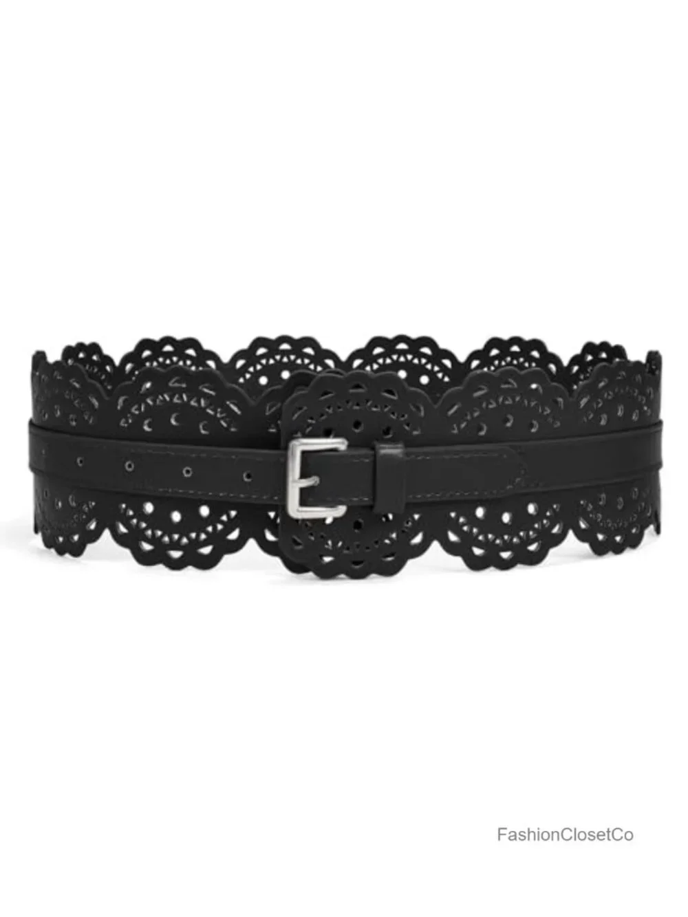 Women Wide Leather Waist Belt with Prong Buckle, Vintage Chunky Retro Belt for